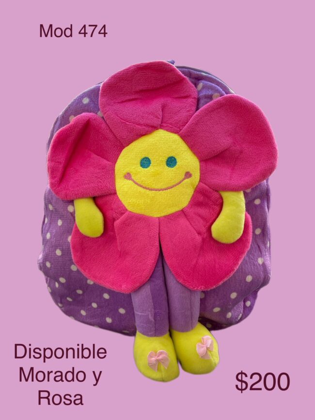 E-12 Mochila morada con flor (modelo 474)