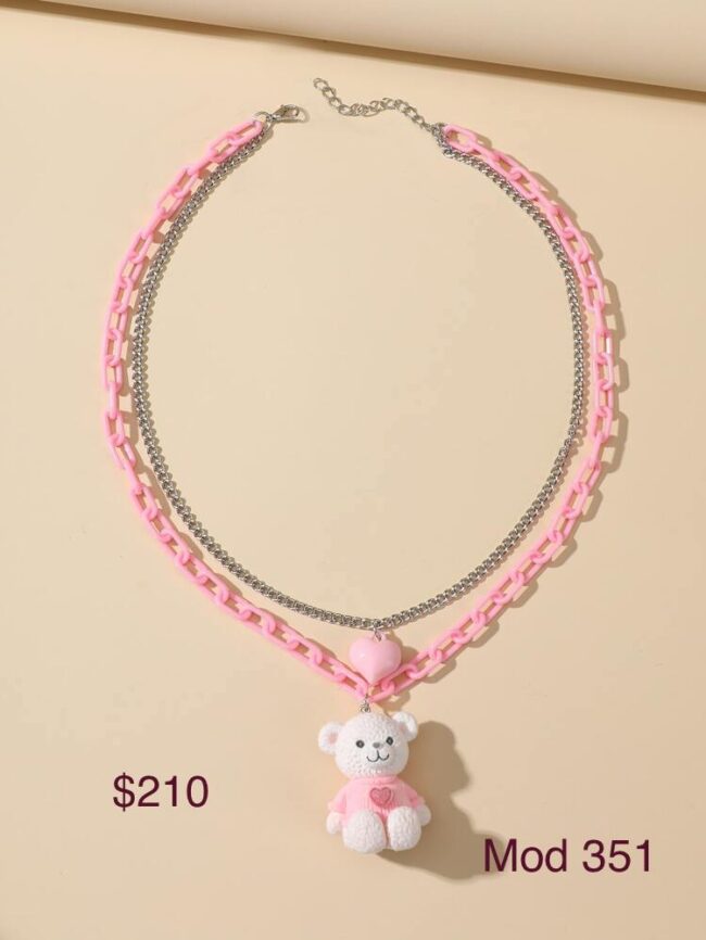 E-12 Collar oso rosa (modelo 351)