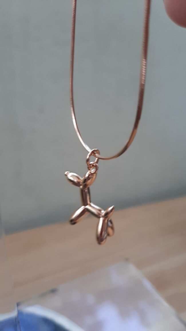 Gargantilla Cola rata con dije perrito globo G103 $270 a-17