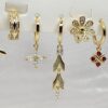 Kit de aretes de oro laminado de flor K130-11 B-13 - Imagen 2