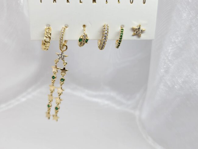 Set de aretes esmeralda K130-4 B-13