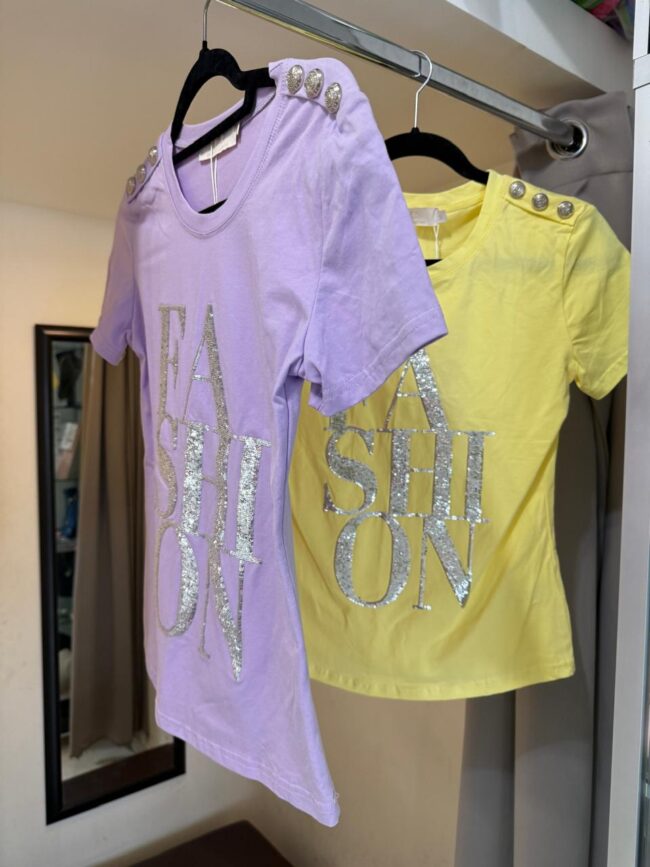 Blusa Fashon (amarillo/lila)